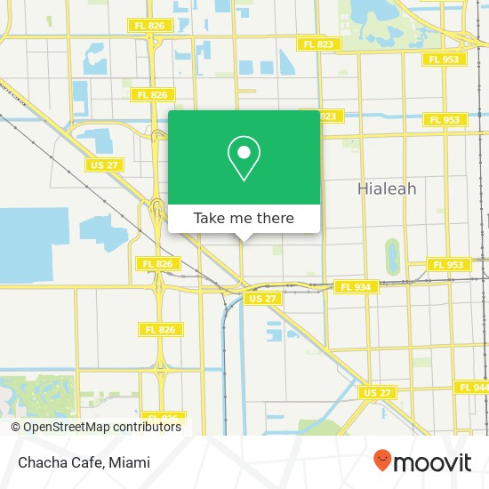 Mapa de Chacha Cafe, 1167 W 29th St Hialeah, FL 33012