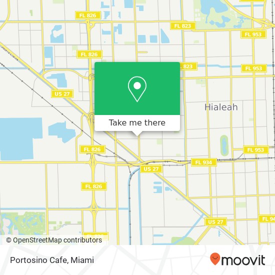 Mapa de Portosino Cafe, 2900 W 12th Ave Hialeah, FL 33012
