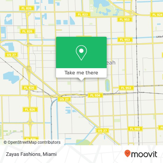 Mapa de Zayas Fashions, 492 W 29th St Hialeah, FL 33012
