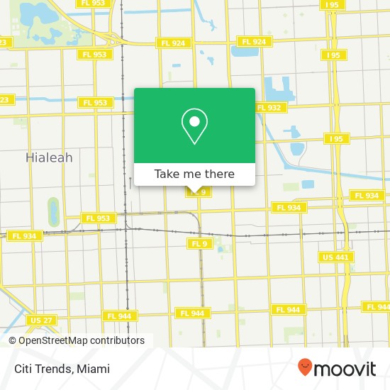Mapa de Citi Trends, 7900 NW 27th Ave Miami, FL 33147