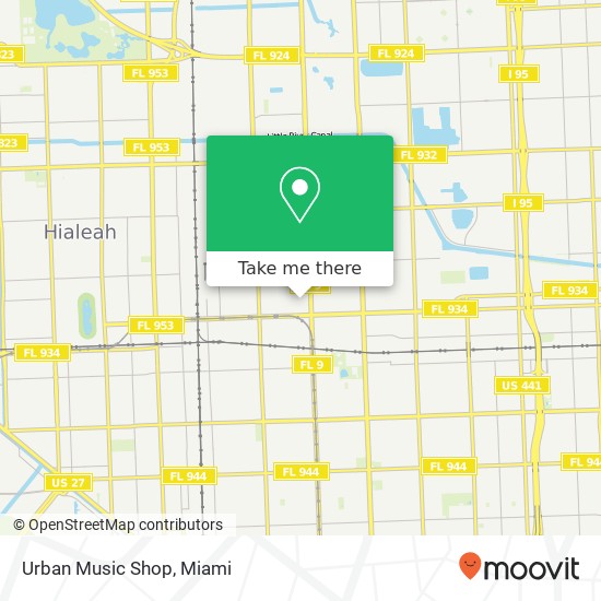 Mapa de Urban Music Shop, 7900 NW 27th Ave Miami, FL 33147