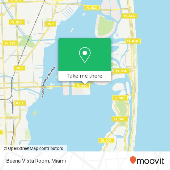 Mapa de Buena Vista Room, 1819 79th Street Cswy North Bay Village, FL 33141