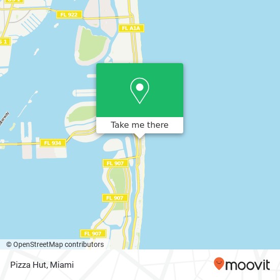 Mapa de Pizza Hut, 6602 Collins Ave Miami Beach, FL 33141