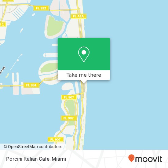 Mapa de Porcini Italian Cafe, 6565 Collins Ave Miami Beach, FL 33141