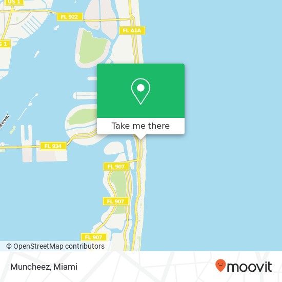 Mapa de Muncheez, 6640 Collins Ave Miami Beach, FL 33141