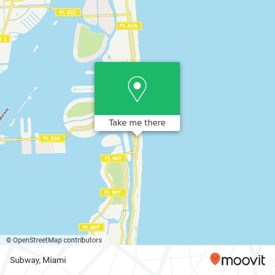 Mapa de Subway, 6542 Collins Ave Miami Beach, FL 33141