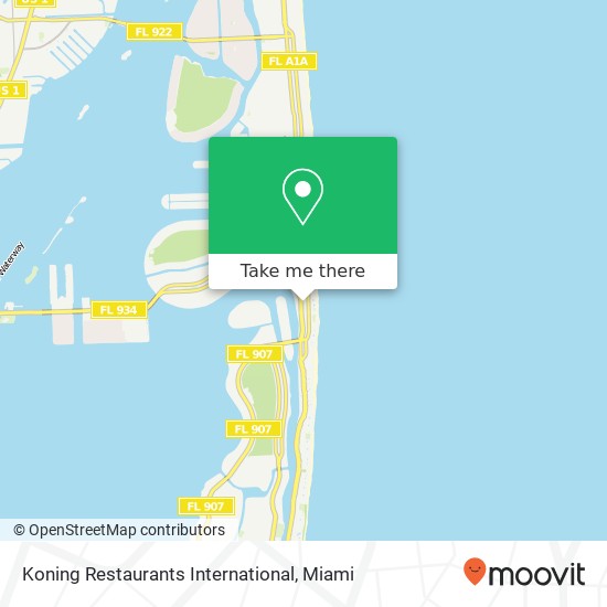 Mapa de Koning Restaurants International, 6602 Collins Ave Miami Beach, FL 33141