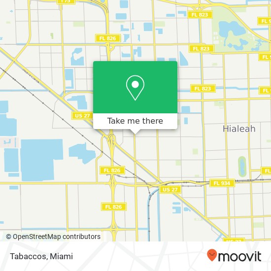 Mapa de Tabaccos, 3755 W 16th Ave Hialeah, FL 33012