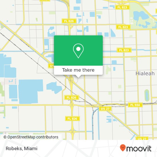 Mapa de Robeks, 3695 W 18th Ave Hialeah, FL 33012