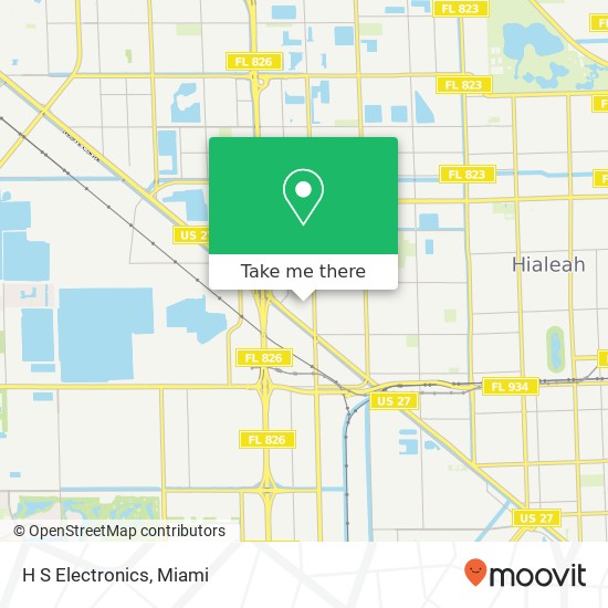 Mapa de H S Electronics, 1665 W 33rd Pl Hialeah, FL 33012