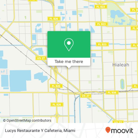 Mapa de Lucys Restaurante Y Cafeteria, 1598 W 37th St Hialeah, FL 33012