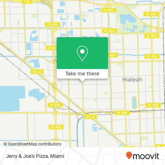 Mapa de Jerry & Joe's Pizza, 3792 W 12th Ave Hialeah, FL 33012