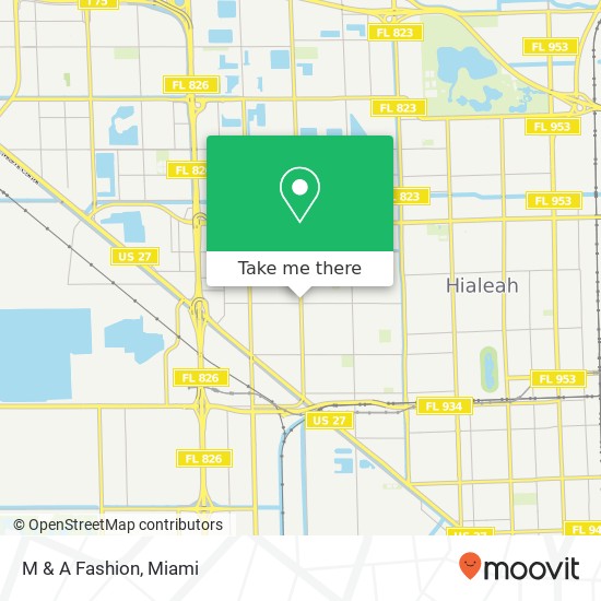 Mapa de M & A Fashion, 3736 W 12th Ave Hialeah, FL 33012