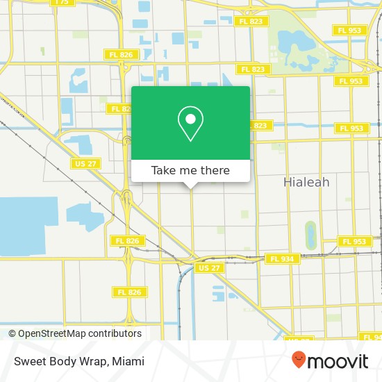 Mapa de Sweet Body Wrap, 3742 W 12th Ave Hialeah, FL 33012