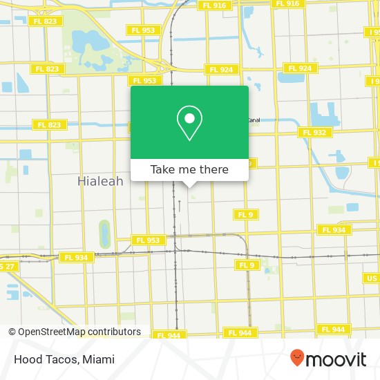 Mapa de Hood Tacos, 8952 NW 35th Ct Miami, FL 33147
