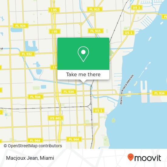 Mapa de Macjoux Jean, 8505 NE 2nd Ave El Portal, FL 33138