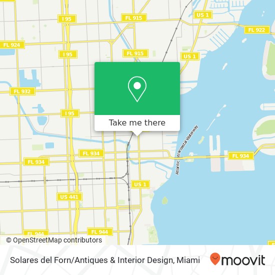 Mapa de Solares del Forn / Antiques & Interior Design, 8650 Biscayne Blvd Miami, FL 33138