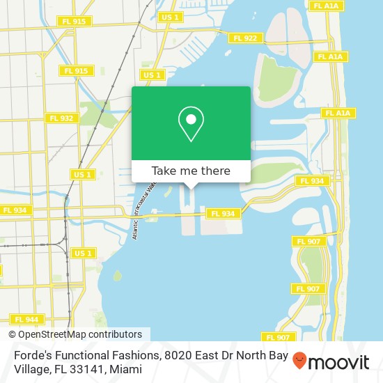 Mapa de Forde's Functional Fashions, 8020 East Dr North Bay Village, FL 33141