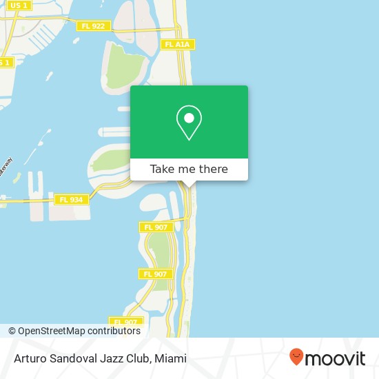 Mapa de Arturo Sandoval Jazz Club, 6701 Collins Ave Miami Beach, FL 33141