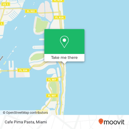 Mapa de Cafe Pima Pasta, 6801 Collins Ave Miami Beach, FL 33141
