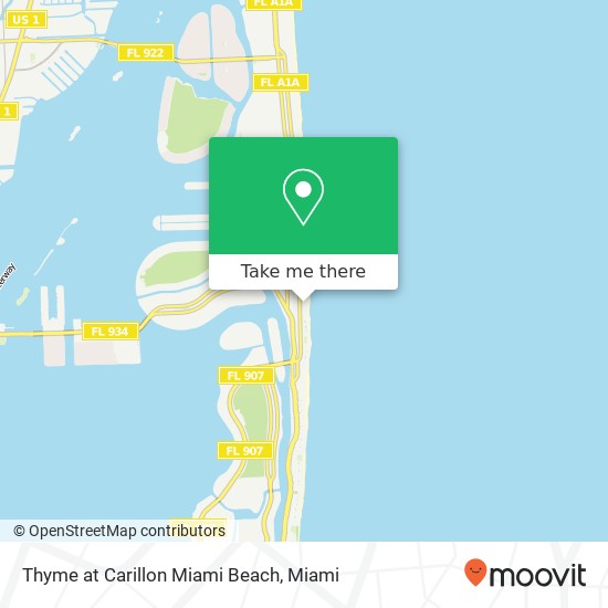 Mapa de Thyme at Carillon Miami Beach, 6801 Collins Ave Miami Beach, FL 33141