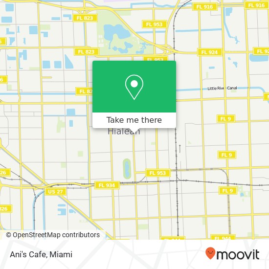 Mapa de Ani's Cafe, 3783 E 4th Ave Hialeah, FL 33013