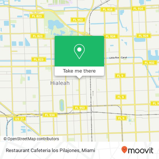 Mapa de Restaurant Cafeteria los Pilajones, 4085 E 8th Ave Hialeah, FL 33013