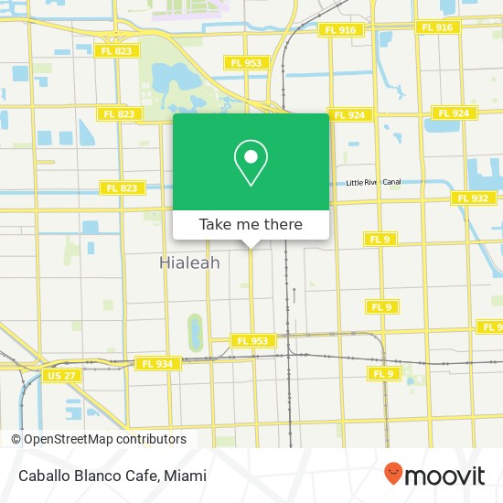 Mapa de Caballo Blanco Cafe, 4085 E 8th Ave Hialeah, FL 33013