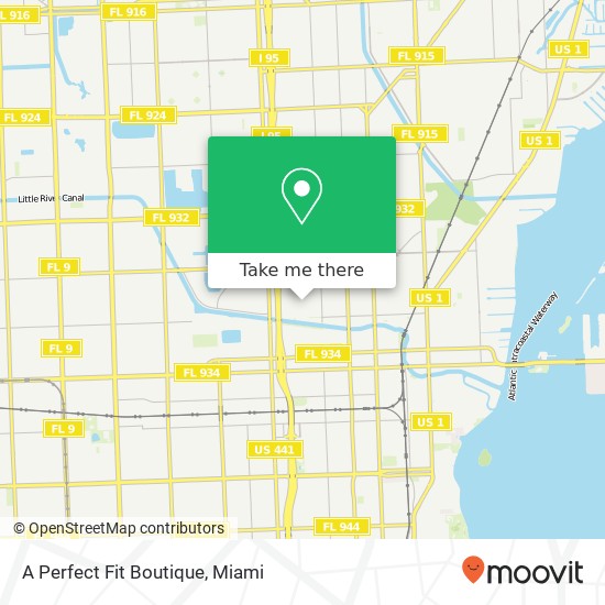 Mapa de A Perfect Fit Boutique, 445 NW 89th St El Portal, FL 33150