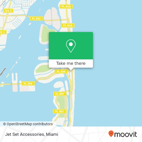 Mapa de Jet Set Accessories, 7109 Harding Ave Miami Beach, FL 33141