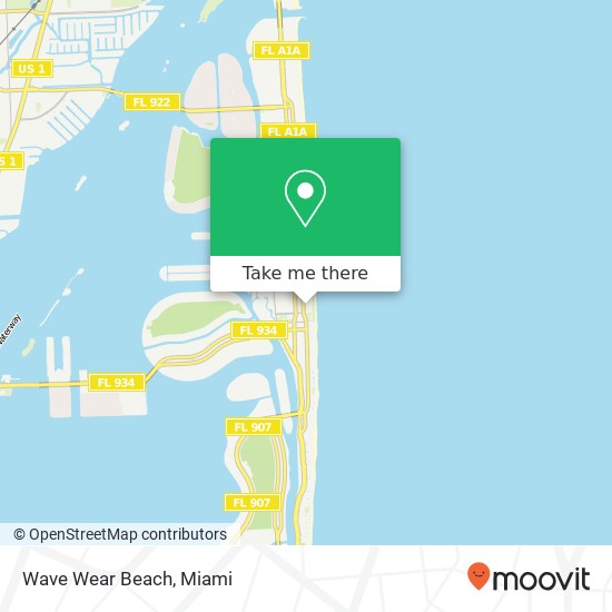 Mapa de Wave Wear Beach, 7341 Collins Ave Miami Beach, FL 33141