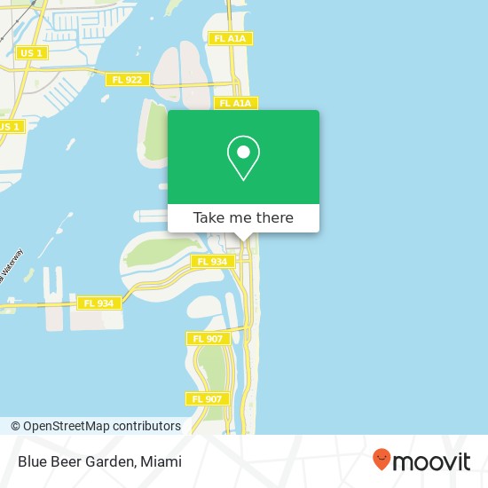 Mapa de Blue Beer Garden, 7337 Harding Ave Miami Beach, FL 33141