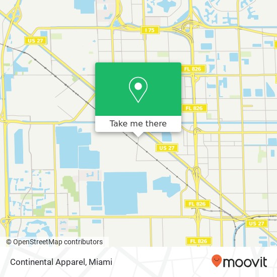 Mapa de Continental Apparel, 10049 NW 89th Ave Medley, FL 33178