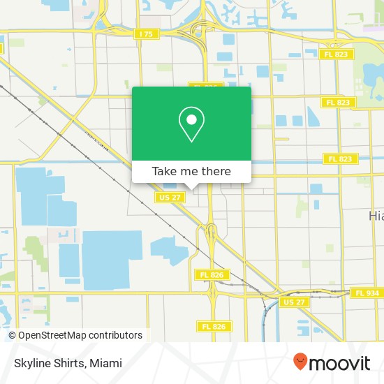 Mapa de Skyline Shirts, 9802 NW 80th Ave Hialeah, FL 33016