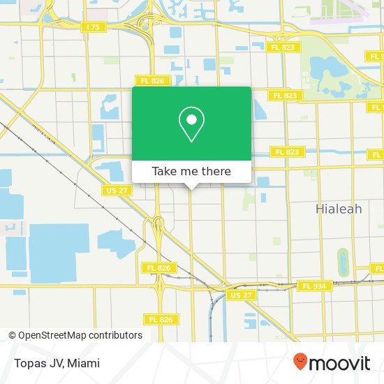 Mapa de Topas JV, 4355 W 16th Ave Hialeah, FL 33012