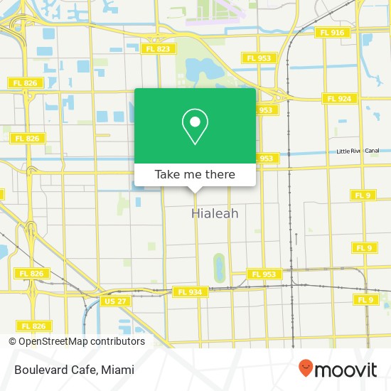 Mapa de Boulevard Cafe, 4311 Palm Ave Hialeah, FL 33012