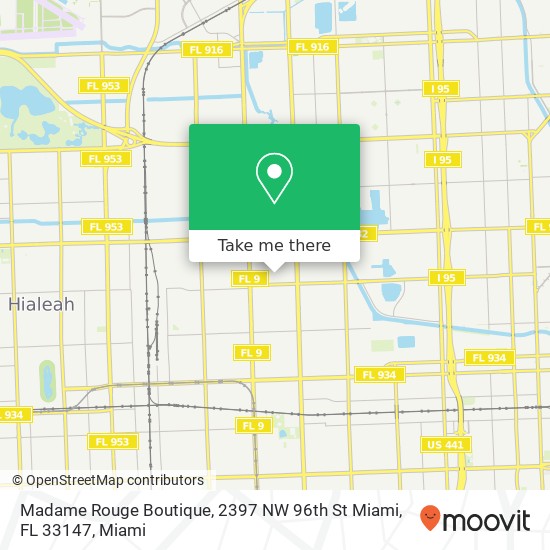 Mapa de Madame Rouge Boutique, 2397 NW 96th St Miami, FL 33147