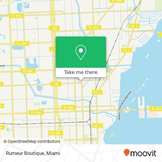Mapa de Rumeur Boutique, 170 NE 96th St Miami Shores, FL 33138