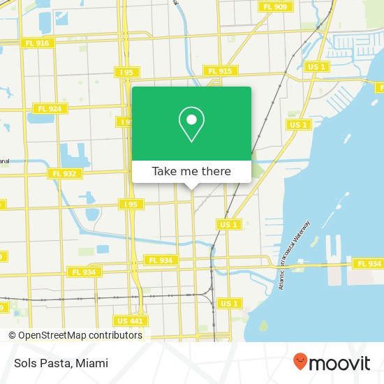 Mapa de Sols Pasta, 9725 NE 2nd Ave Miami Shores, FL 33138