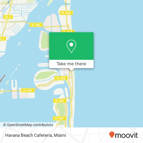 Mapa de Havana Beach Cafeteria, 7445 Collins Ave Miami Beach, FL 33141