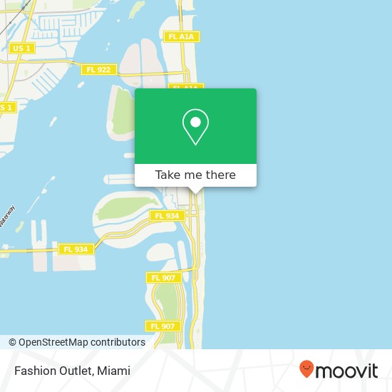Mapa de Fashion Outlet, 7437 Collins Ave Miami Beach, FL 33141