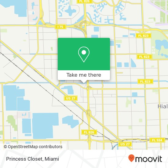 Mapa de Princess Closet, 10550 NW 77th Ct Hialeah Gardens, FL 33016