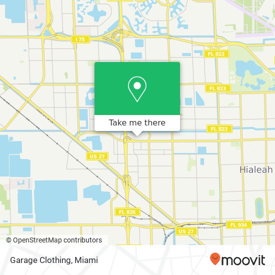 Mapa de Garage Clothing, 1675 W 49th St Hialeah, FL 33012