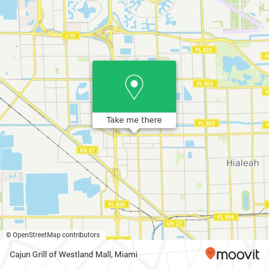 Mapa de Cajun Grill of Westland Mall, 1635 W 49th St Hialeah, FL 33012