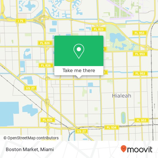 Mapa de Boston Market, 1001 W 49th St Hialeah, FL 33012
