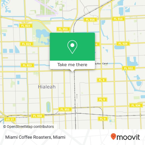 Mapa de Miami Coffee Roasters, 4755 E 10th Ln Hialeah, FL 33013