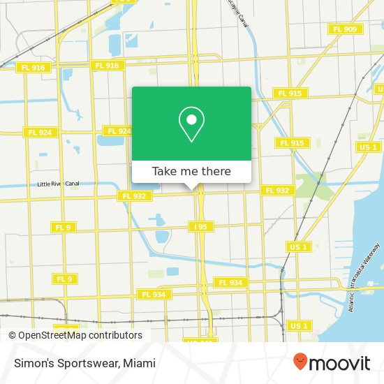 Mapa de Simon's Sportswear, 10390 NW 7th Ave Miami, FL 33150