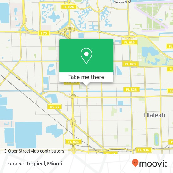 Mapa de Paraiso Tropical, 5370 W 16th Ave Hialeah, FL 33012