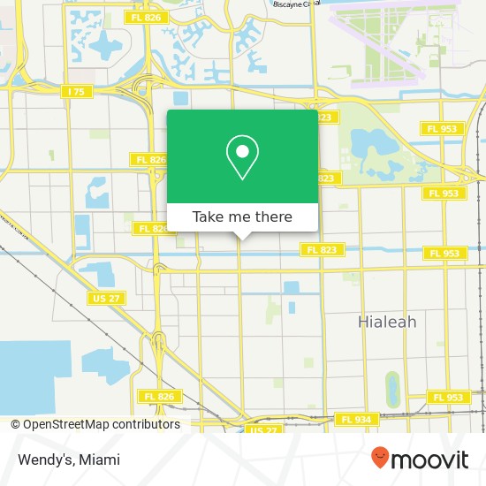 Mapa de Wendy's, 1100 W 54th St Hialeah, FL 33012