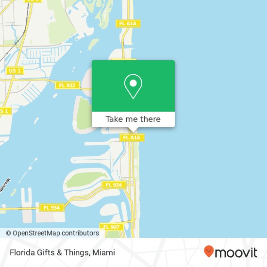Mapa de Florida Gifts & Things, 8701 Collins Ave Miami Beach, FL 33154
